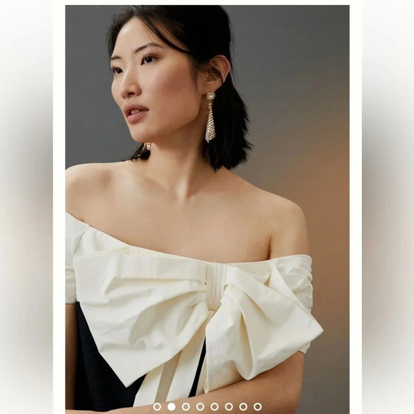 Anthropologie Maeve Black & White Colorblocked Shift Mini Dress Size S Small NWT - Picture 1 of 9